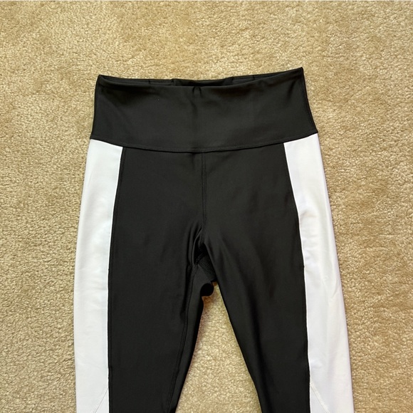 Puma Training Leggings High Waist Black White Contras Side Panels women's Size S - Picture 2 of 15